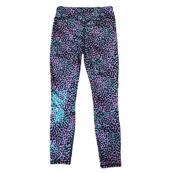 Fabletics Women Pink Purple Leopard High-Waisted Pureluxe Mesh 7/8 Leggings Lrg - Picture 2 of 9